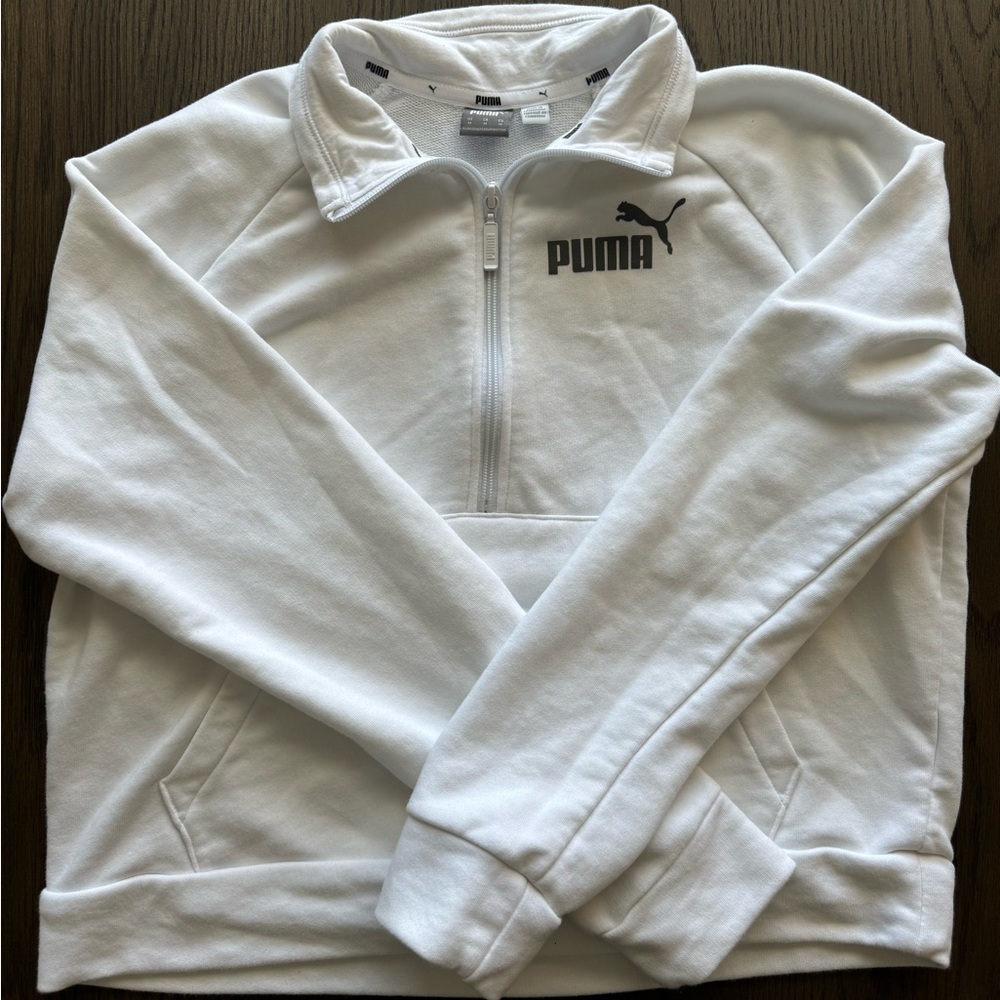 White zip up sweatshirt, pure white